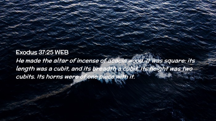 Picture 02 - Exodus 37:25 WEB Desktop Wallpaper - He made the altar of incense of acacia wood. It - Desktop Bible Verse Wallpaper