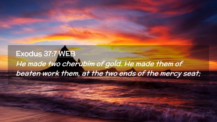 Picture 02 - Exodus 37:7 WEB Desktop Wallpaper - He made two cherubim of gold. He made them of - Desktop Bible Verse Wallpaper