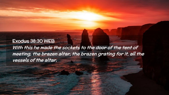 Picture 02 - Exodus 38:30 WEB Desktop Wallpaper - With this he made the sockets to the door of the - Desktop Bible Verse Wallpaper
