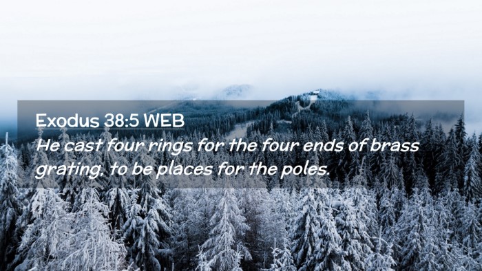 Picture 02 - Exodus 38:5 WEB Desktop Wallpaper - He cast four rings for the four ends of brass - Desktop Bible Verse Wallpaper