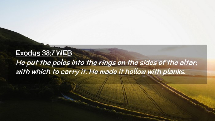 Picture 02 - Exodus 38:7 WEB Desktop Wallpaper - He put the poles into the rings on the sides of - Desktop Bible Verse Wallpaper