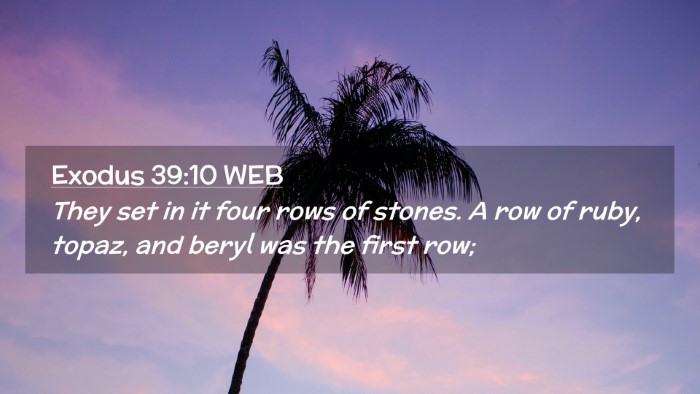 Picture 02 - Exodus 39:10 WEB Desktop Wallpaper - They set in it four rows of stones. A row of - Desktop Bible Verse Wallpaper
