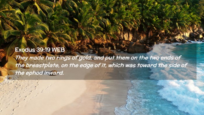 Picture 02 - Exodus 39:19 WEB Desktop Wallpaper - They made two rings of gold, and put them on the - Desktop Bible Verse Wallpaper