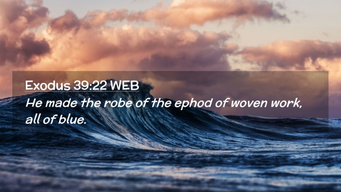 Picture 02 - Exodus 39:22 WEB Desktop Wallpaper - He made the robe of the ephod of woven work, all - Desktop Bible Verse Wallpaper