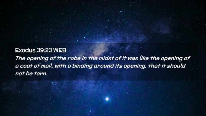 Picture 02 - Exodus 39:23 WEB Desktop Wallpaper - The opening of the robe in the midst of it was - Desktop Bible Verse Wallpaper
