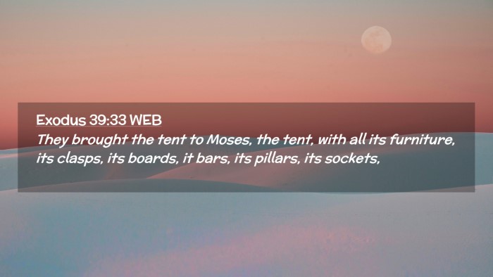 Picture 02 - Exodus 39:33 WEB Desktop Wallpaper - They brought the tent to Moses, the tent, with - Desktop Bible Verse Wallpaper