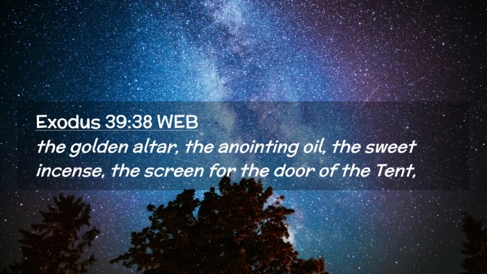 Picture 02 - Exodus 39:38 WEB Desktop Wallpaper - the golden altar, the anointing oil, the sweet - Desktop Bible Verse Wallpaper