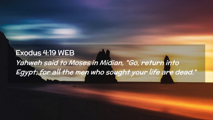 Picture 02 - Exodus 4:19 WEB Desktop Wallpaper - Yahweh said to Moses in Midian, 
