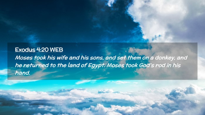 Picture 02 - Exodus 4:20 WEB Desktop Wallpaper - Moses took his wife and his sons, and set them on - Desktop Bible Verse Wallpaper