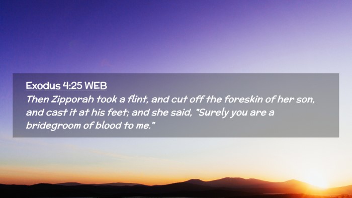 Picture 02 - Exodus 4:25 WEB Desktop Wallpaper - Then Zipporah took a flint, and cut off the - Desktop Bible Verse Wallpaper