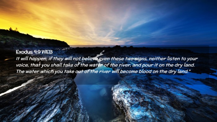 Picture 02 - Exodus 4:9 WEB Desktop Wallpaper - It will happen, if they will not believe even - Desktop Bible Verse Wallpaper