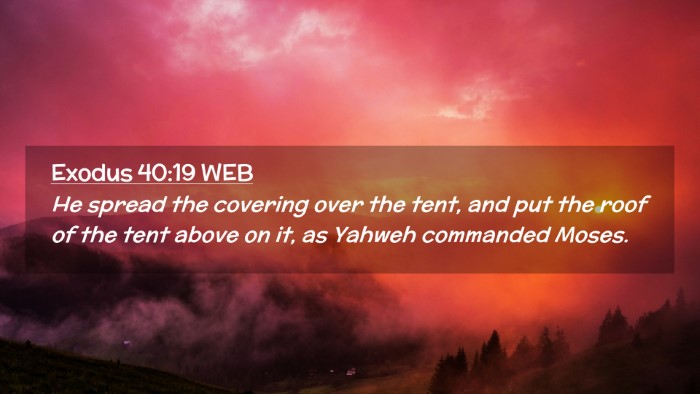 Picture 02 - Exodus 40:19 WEB Desktop Wallpaper - He spread the covering over the tent, and put the - Desktop Bible Verse Wallpaper