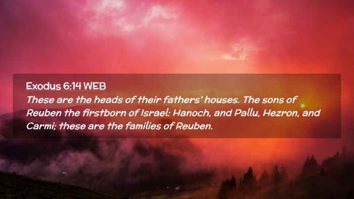 Picture 02 - Exodus 6:14 WEB Desktop Wallpaper - These are the heads of their fathers' houses. The - Desktop Bible Verse Wallpaper
