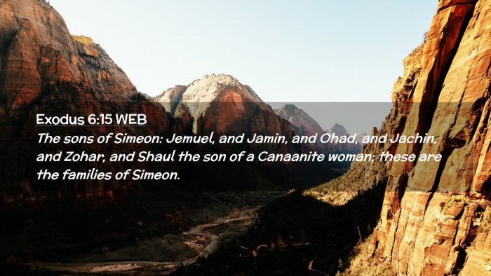 Picture 02 - Exodus 6:15 WEB Desktop Wallpaper - The sons of Simeon: Jemuel, and Jamin, and Ohad, - Desktop Bible Verse Wallpaper