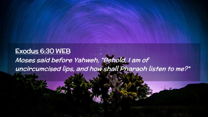 Picture 02 - Exodus 6:30 WEB Desktop Wallpaper - Moses said before Yahweh, 