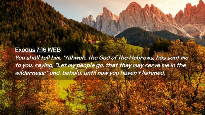 Picture 02 - Exodus 7:16 WEB Desktop Wallpaper - You shall tell him, 'Yahweh, the God of the - Desktop Bible Verse Wallpaper