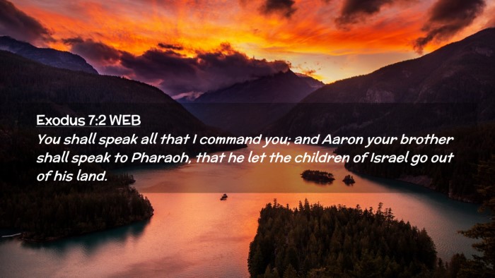 Picture 02 - Exodus 7:2 WEB Desktop Wallpaper - You shall speak all that I command you; and Aaron - Desktop Bible Verse Wallpaper