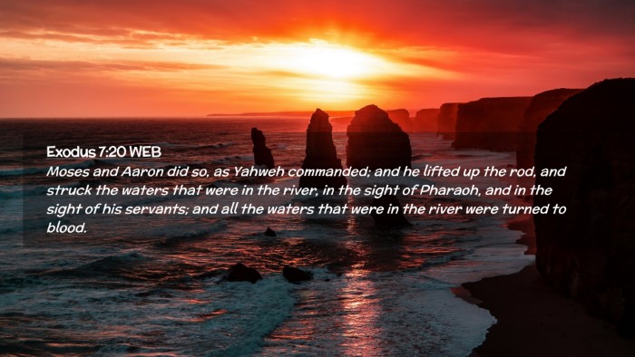 Picture 02 - Exodus 7:20 WEB Desktop Wallpaper - Moses and Aaron did so, as Yahweh commanded; and - Desktop Bible Verse Wallpaper