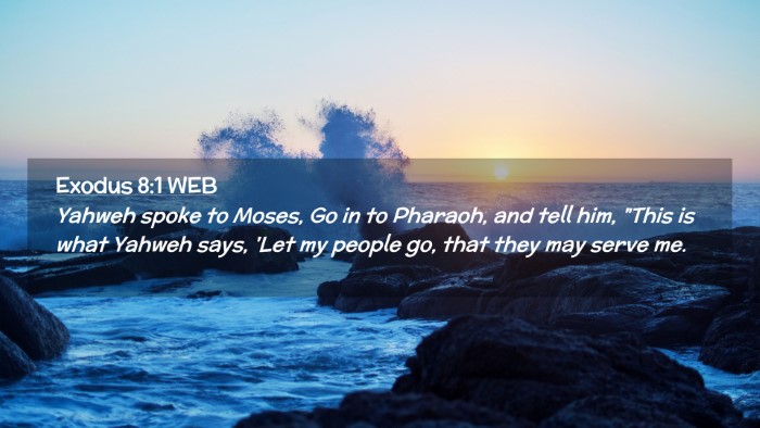 Picture 02 - Exodus 8:1 WEB Desktop Wallpaper - Yahweh spoke to Moses, Go in to Pharaoh, and tell - Desktop Bible Verse Wallpaper