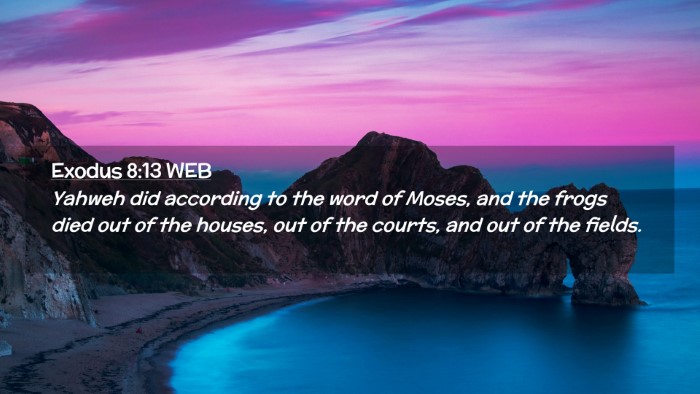 Picture 02 - Exodus 8:13 WEB Desktop Wallpaper - Yahweh did according to the word of Moses, and - Desktop Bible Verse Wallpaper