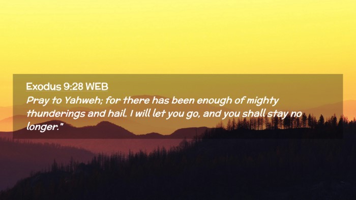 Picture 02 - Exodus 9:28 WEB Desktop Wallpaper - Pray to Yahweh; for there has been enough of - Desktop Bible Verse Wallpaper