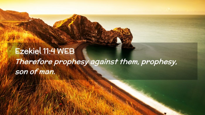Picture 02 - Ezekiel 11:4 WEB Desktop Wallpaper - Therefore prophesy against them, prophesy, son of - Desktop Bible Verse Wallpaper