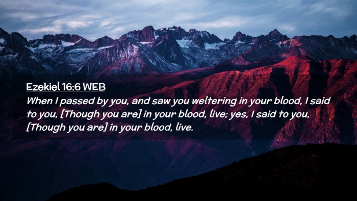 Picture 02 - Ezekiel 16:6 WEB Desktop Wallpaper - When I passed by you, and saw you weltering in - Desktop Bible Verse Wallpaper