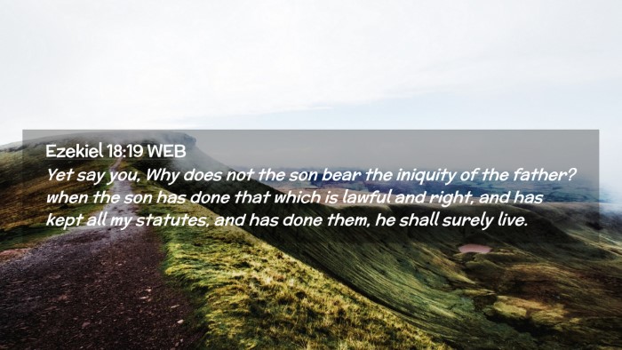 Picture 02 - Ezekiel 18:19 WEB Desktop Wallpaper - Yet say you, Why does not the son bear the - Desktop Bible Verse Wallpaper