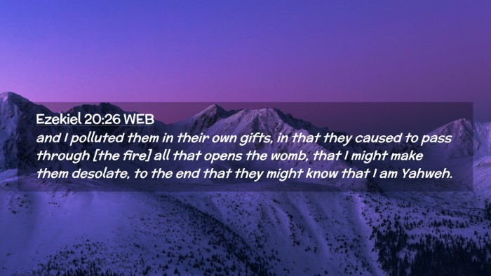 Picture 02 - Ezekiel 20:26 WEB Desktop Wallpaper - and I polluted them in their own gifts, in that - Desktop Bible Verse Wallpaper