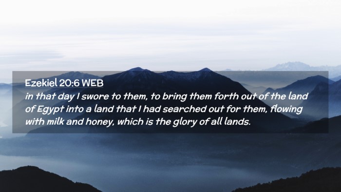Picture 02 - Ezekiel 20:6 WEB Desktop Wallpaper - in that day I swore to them, to bring them forth - Desktop Bible Verse Wallpaper