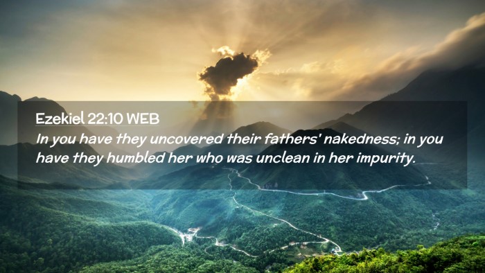 Picture 02 - Ezekiel 22:10 WEB Desktop Wallpaper - In you have they uncovered their fathers' - Desktop Bible Verse Wallpaper