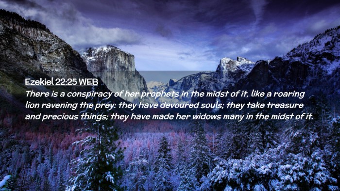 Picture 02 - Ezekiel 22:25 WEB Desktop Wallpaper - There is a conspiracy of her prophets in the - Desktop Bible Verse Wallpaper