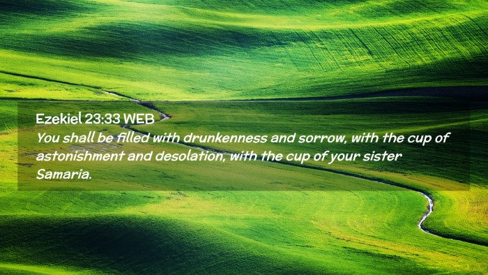 Picture 02 - Ezekiel 23:33 WEB Desktop Wallpaper - You shall be filled with drunkenness and sorrow, - Desktop Bible Verse Wallpaper