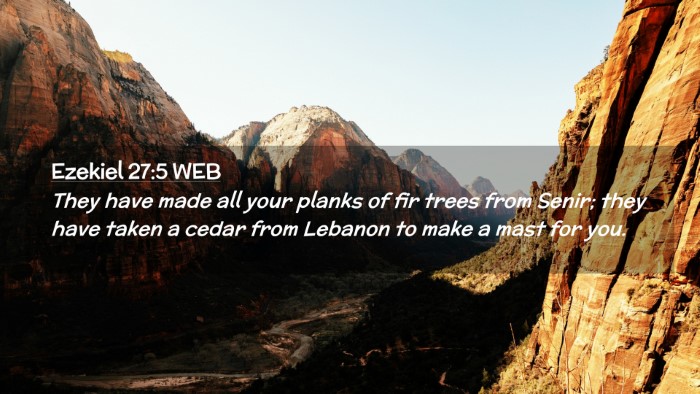 Picture 02 - Ezekiel 27:5 WEB Desktop Wallpaper - They have made all your planks of fir trees from - Desktop Bible Verse Wallpaper