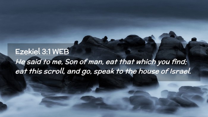 Picture 02 - Ezekiel 3:1 WEB Desktop Wallpaper - He said to me, Son of man, eat that which you - Desktop Bible Verse Wallpaper