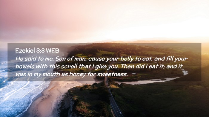 Picture 02 - Ezekiel 3:3 WEB Desktop Wallpaper - He said to me, Son of man, cause your belly to - Desktop Bible Verse Wallpaper