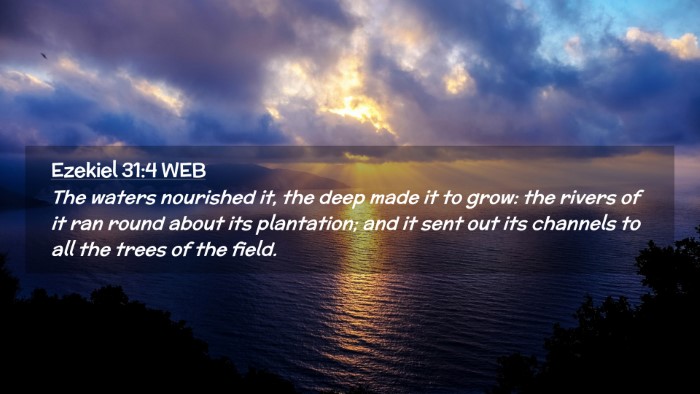Picture 02 - Ezekiel 31:4 WEB Desktop Wallpaper - The waters nourished it, the deep made it to - Desktop Bible Verse Wallpaper
