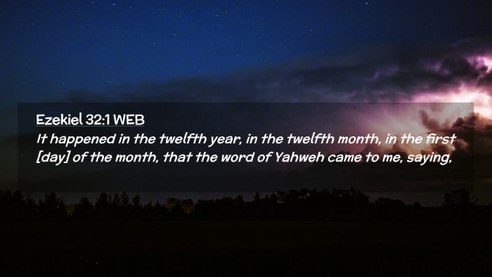 Picture 02 - Ezekiel 32:1 WEB Desktop Wallpaper - It happened in the twelfth year, in the twelfth - Desktop Bible Verse Wallpaper