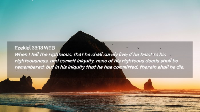 Picture 02 - Ezekiel 33:13 WEB Desktop Wallpaper - When I tell the righteous, that he shall surely - Desktop Bible Verse Wallpaper