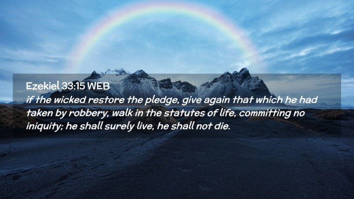 Picture 02 - Ezekiel 33:15 WEB Desktop Wallpaper - if the wicked restore the pledge, give again that - Desktop Bible Verse Wallpaper