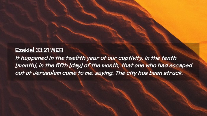 Picture 02 - Ezekiel 33:21 WEB Desktop Wallpaper - It happened in the twelfth year of our captivity, - Desktop Bible Verse Wallpaper