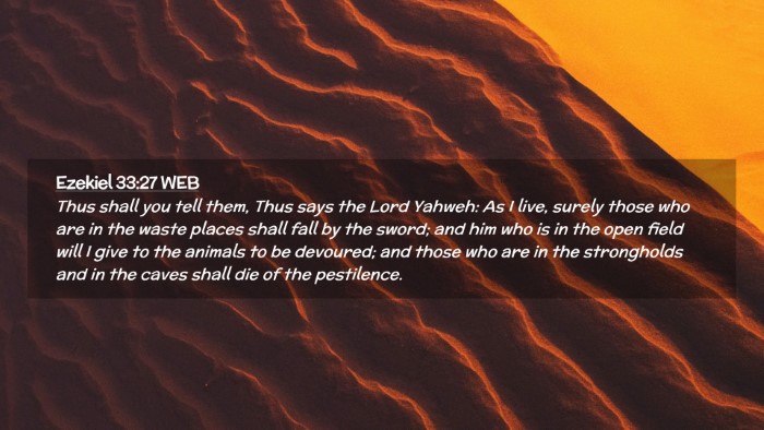 Picture 02 - Ezekiel 33:27 WEB Desktop Wallpaper - Thus shall you tell them, Thus says the Lord - Desktop Bible Verse Wallpaper