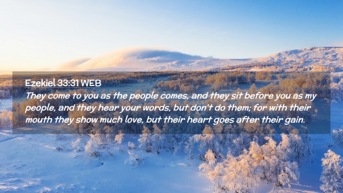 Picture 02 - Ezekiel 33:31 WEB Desktop Wallpaper - They come to you as the people comes, and they - Desktop Bible Verse Wallpaper