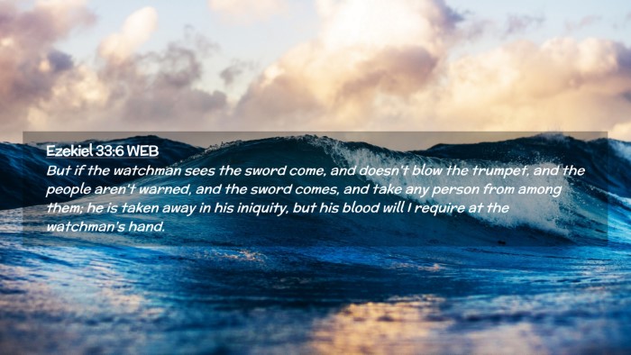 Picture 02 - Ezekiel 33:6 WEB Desktop Wallpaper - But if the watchman sees the sword come, and - Desktop Bible Verse Wallpaper