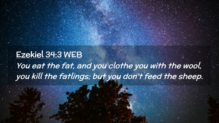 Picture 02 - Ezekiel 34:3 WEB Desktop Wallpaper - You eat the fat, and you clothe you with the - Desktop Bible Verse Wallpaper