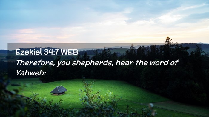 Picture 02 - Ezekiel 34:7 WEB Desktop Wallpaper - Therefore, you shepherds, hear the word of - Desktop Bible Verse Wallpaper