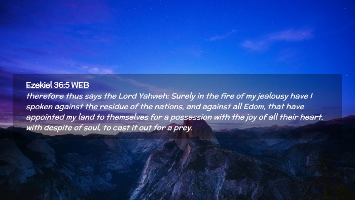 Picture 02 - Ezekiel 36:5 WEB Desktop Wallpaper - therefore thus says the Lord Yahweh: Surely in - Desktop Bible Verse Wallpaper