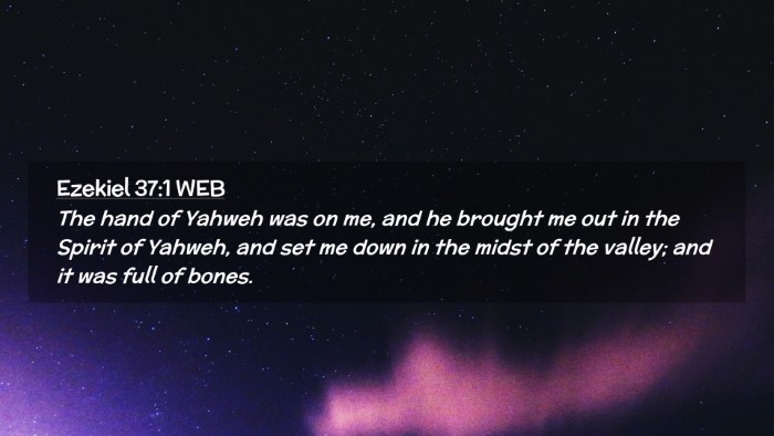 Picture 02 - Ezekiel 37:1 WEB Desktop Wallpaper - The hand of Yahweh was on me, and he brought me - Desktop Bible Verse Wallpaper