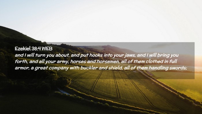 Picture 02 - Ezekiel 38:4 WEB Desktop Wallpaper - and I will turn you about, and put hooks into - Desktop Bible Verse Wallpaper