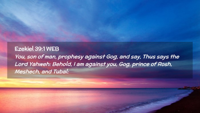 Picture 02 - Ezekiel 39:1 WEB Desktop Wallpaper - You, son of man, prophesy against Gog, and say, - Desktop Bible Verse Wallpaper